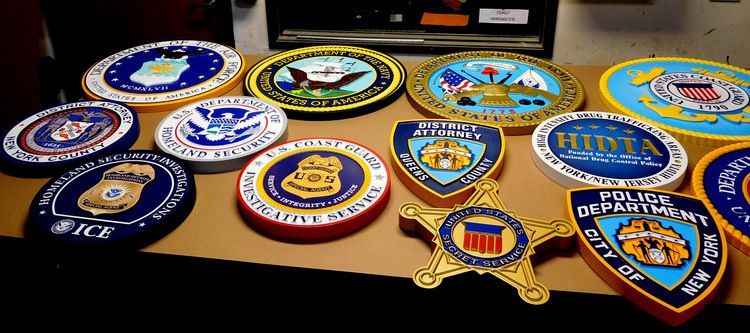 IP-2000 - Military Plaques in Final Paint Stage  in Art Sign Works Paint Shop, Artist Painted 
