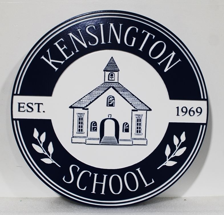 TP-1211 - Carved Engraved Plaque of the Seal of the Kensington School