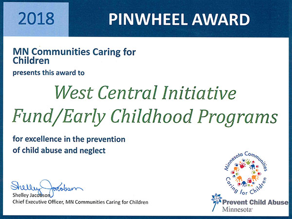 WCI receives Pinwheel Award