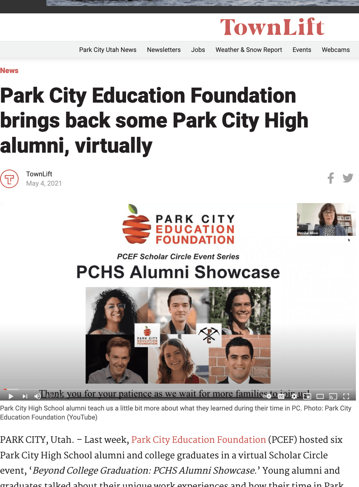 Park City Education Foundation Brings Back Some Park City High Alumni, Virtually