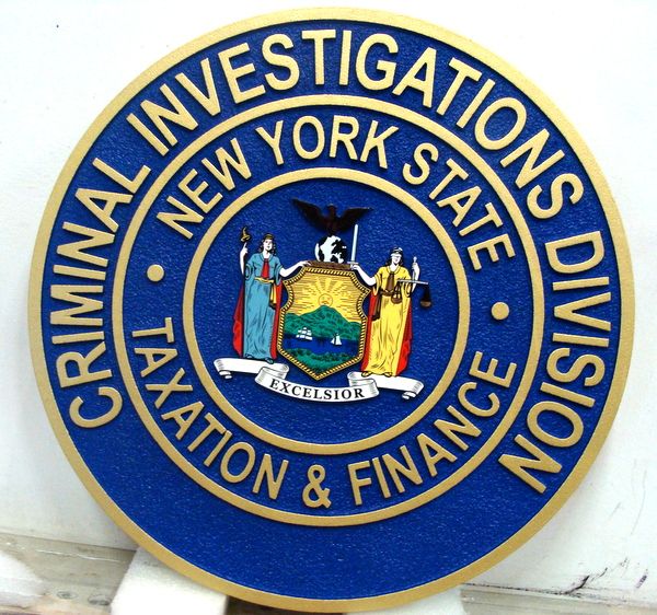 A10908 - Carved Wall Plaque for the Criminal Investigations Division, State of New York