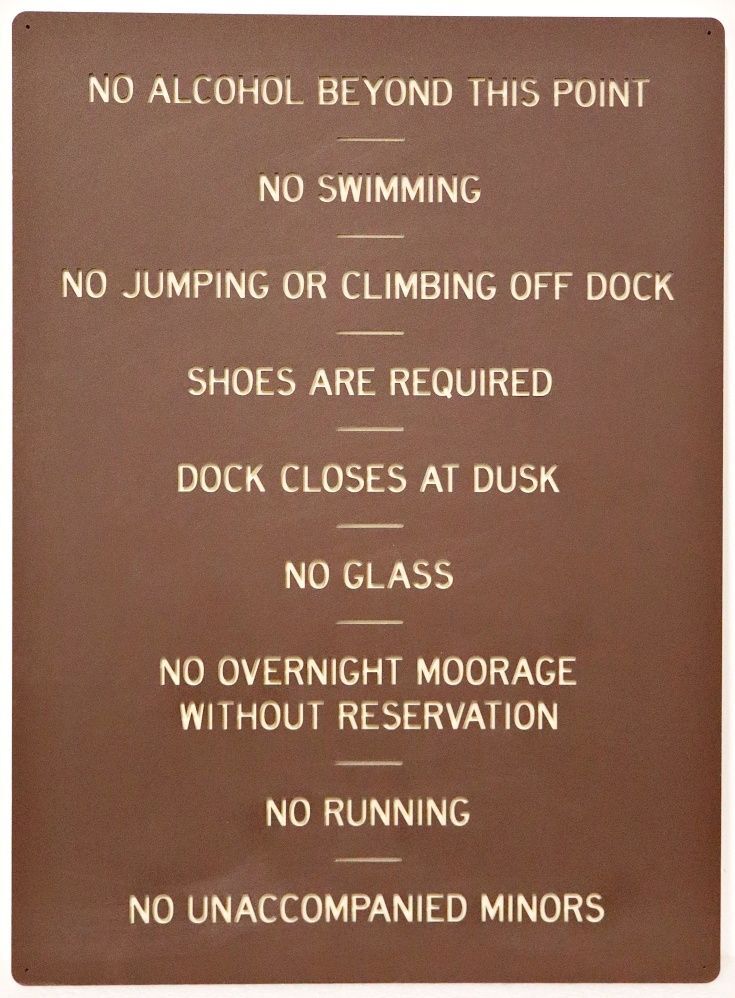 L22162 - Carved and Sandblasted 2.5-D HDU Dock Rules Sign