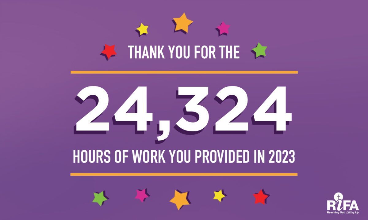 THANK YOU FOR THE 24,324 HOURS OF WORK YOU PROVIDED IN 2023