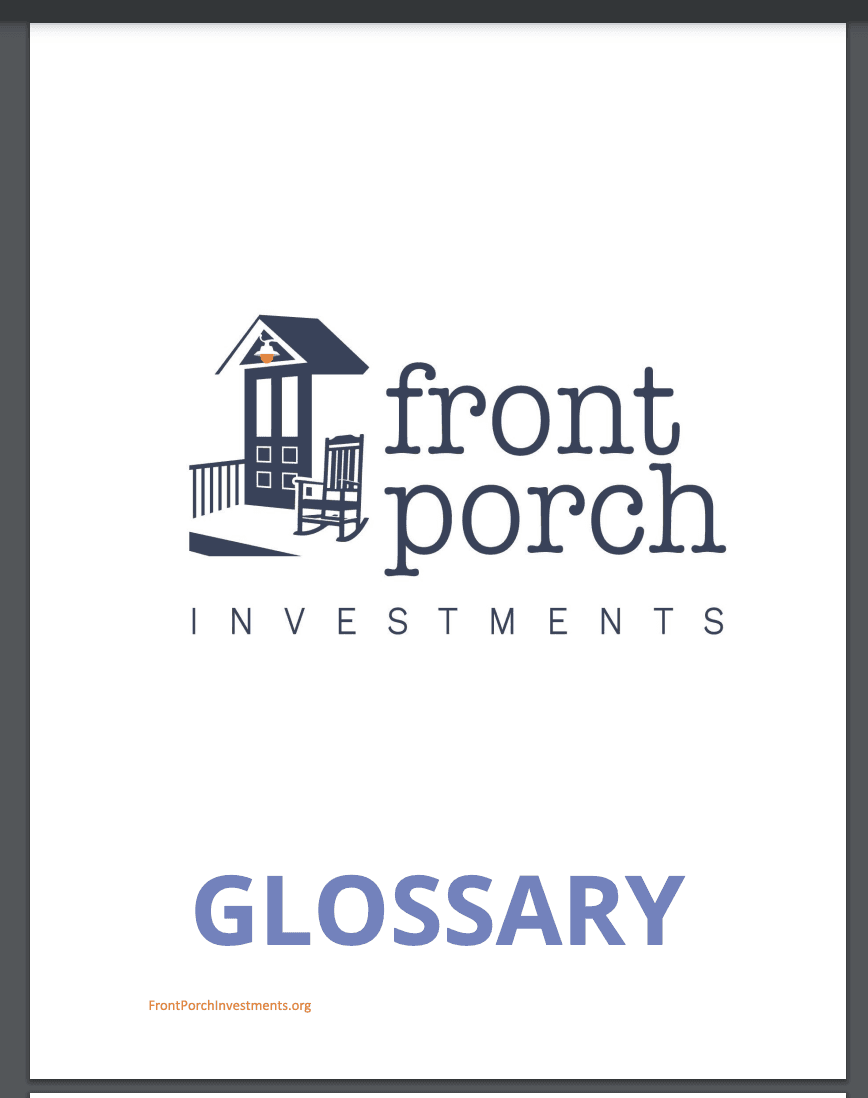 Words Matter: a Front Porch Investments Glossary (Q-Z)