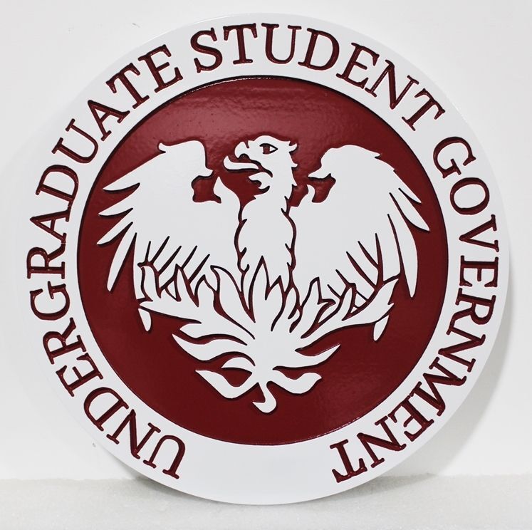 RP-1862 - Carved 2.5-D Multi-Level  Plaque of the Seal of an Undergraduate Student Government