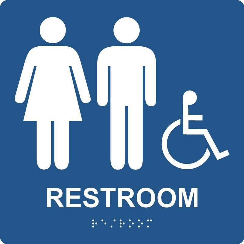 ADA Restroom Sign with Tactile, Braille, Pictogram
