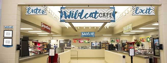 Cafeteria signs with calligraphy script look, custom colors, custom signs, menu boards
