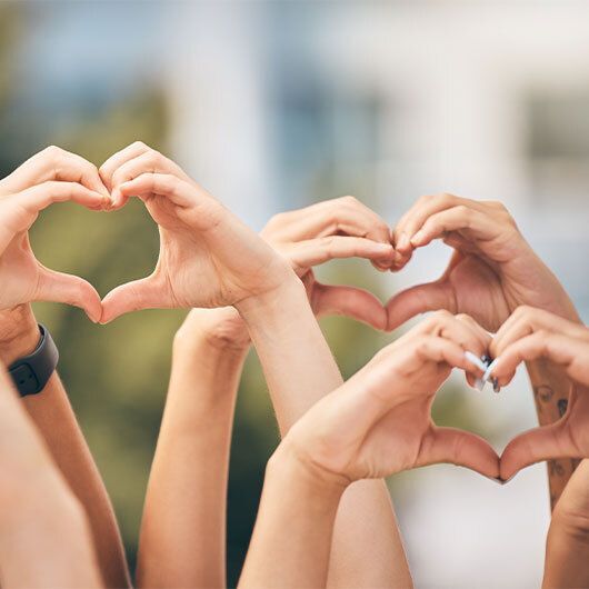 Hands holding heart shape