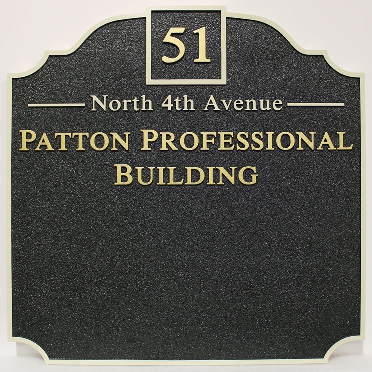 C12028 -  Carved High-Density-Urethane (HDU) Address and Directory Sign for the Patton Professional Building