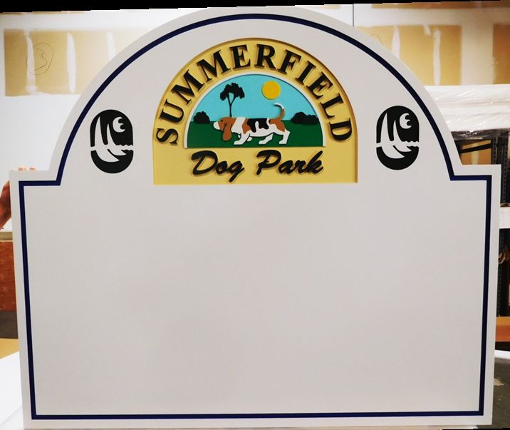 GA16576A - Carved HDU Sign for Summerfield Dog Park with Memorial Plaques for Dogs