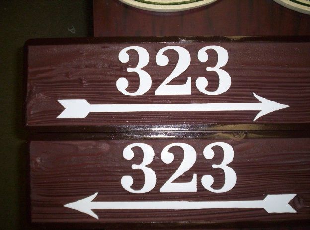 KA20856 - Stained Wood Directional Sign for Apartment 