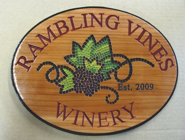 N23629 - Engraved Redwood Winery Plaque