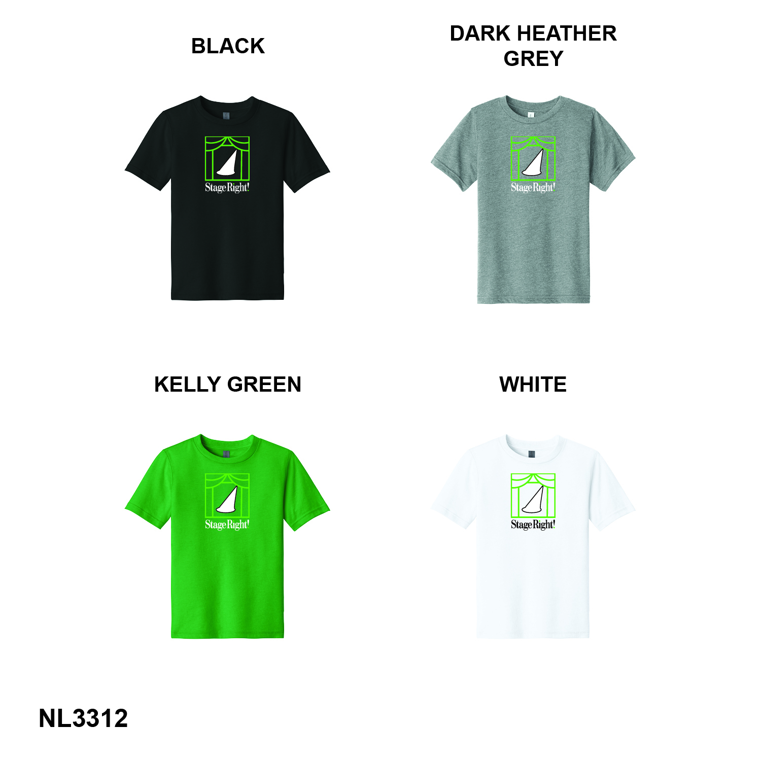 STAGE RIGHT LOGO - Next Level Apparel Youth CVC Crew