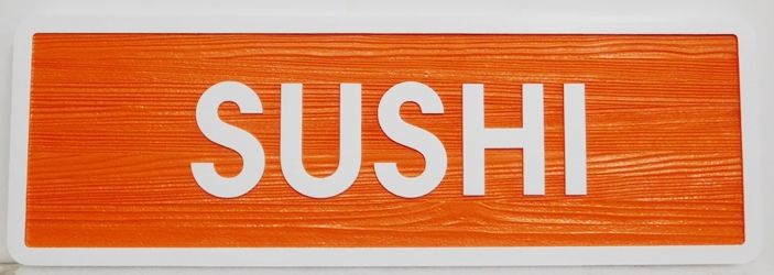Q25182 -  Carved and Sandblasted Cedar Wood  Sign for "Sushi"  