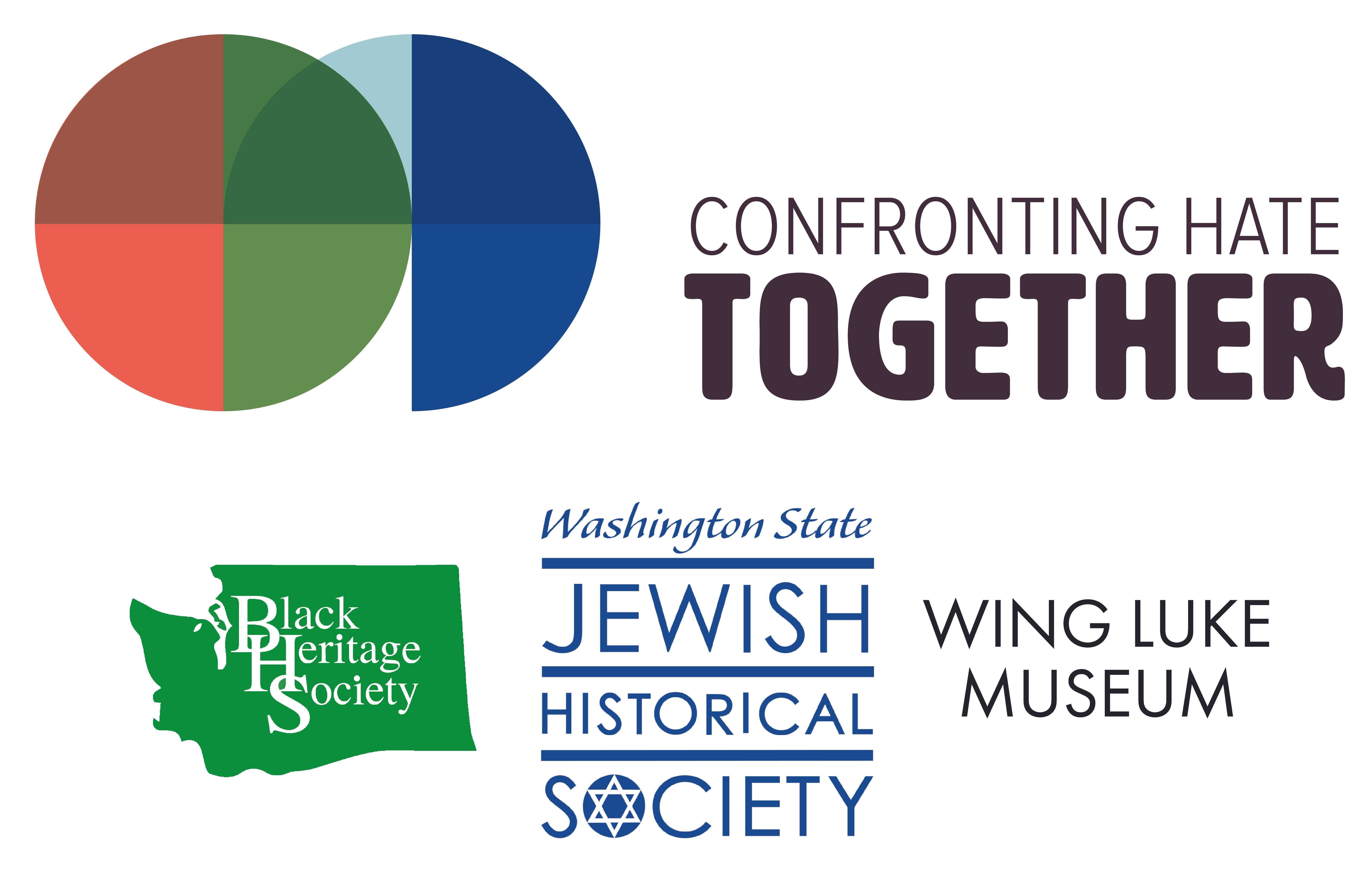 Confronting Hate Together logo with logos for each partnering organization