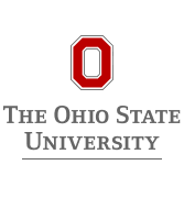 Logo of The Ohio State University, featuring a red block 'O'.