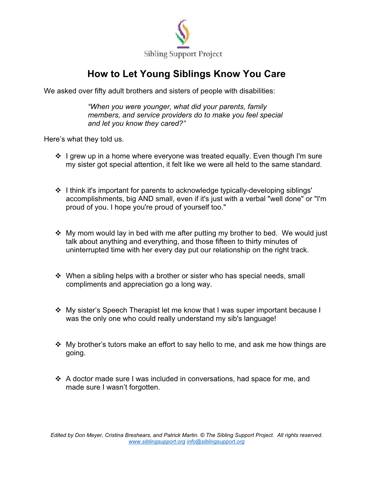 How To Let Young Siblings Know You Care