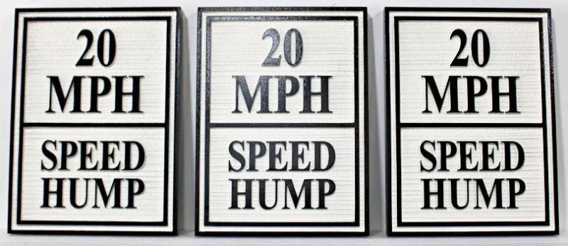H17272 - Carved and Sandblasted "20 MPH Speed Hump" Traffic Sign