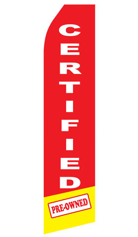 Certified Pre-Owned Red Econo Stock Flag