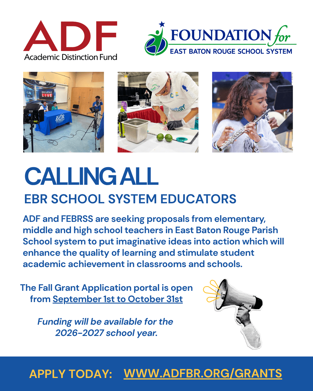ADF Educator Grants Open through Oct. 31