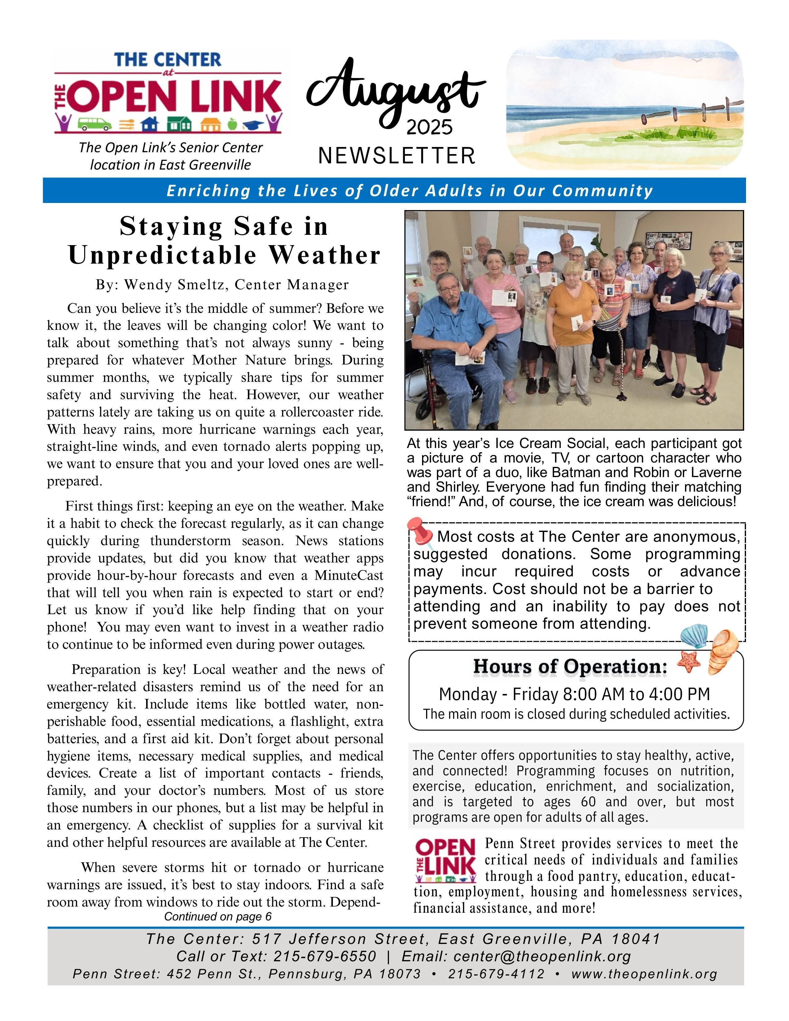 August 2025 Center News