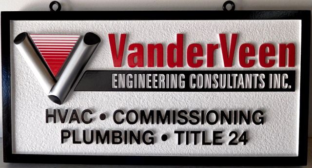 SA28792 - Sandblasted High-Density-Urethane (HDU)  Sign for the "Vanderveen Engineering Consultants" 