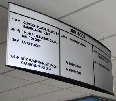 Ceiling Directory Sign 