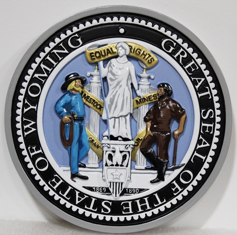 W32560 -  Seal of the State of  Wyoming Wall Plaque