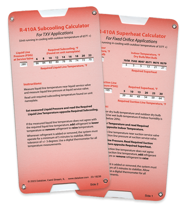 R410 Superheat/Subcooling Calculator