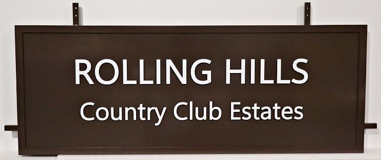 K20149A - Attractive Carved and Sandblasted HDU Sign for "Rolling Hills Country Club Estates"