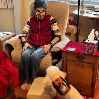 Joan and Hearing Dog Rose Petal
