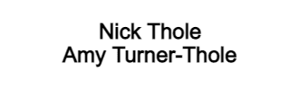 Nick Thole and Amy Turner-Thole