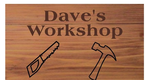 N23612 - Engraved Cedar Wall Plaque for "Dave's Workshop", with Hammer and Saw as Artwork  