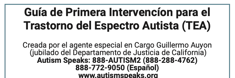 Guia de Primera Intervencion para el Trastorno del Espectro Autista