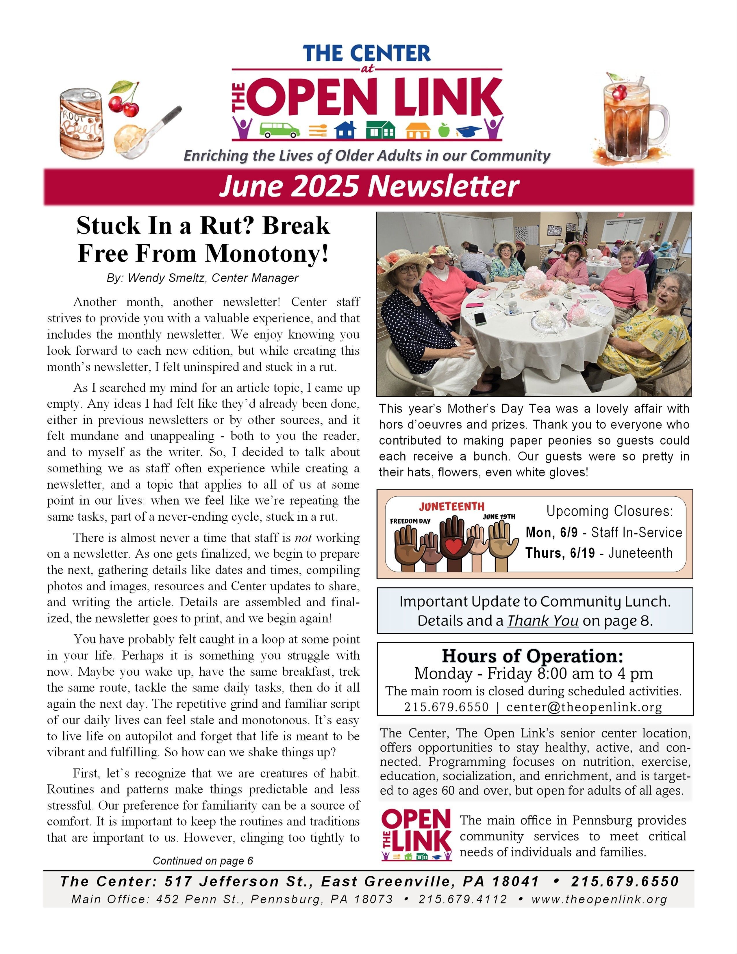 June 2025 Center News