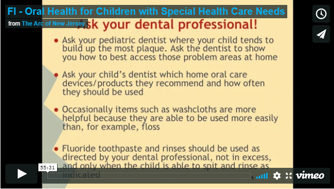 Oral Health for Children with Special Health Care Needs (English)