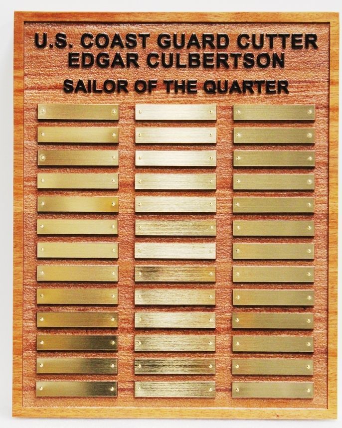 SB1029 - Sailor-of-the-Quarter Award Board for  the US Coast Guard Cutter   Edgar Culbertson