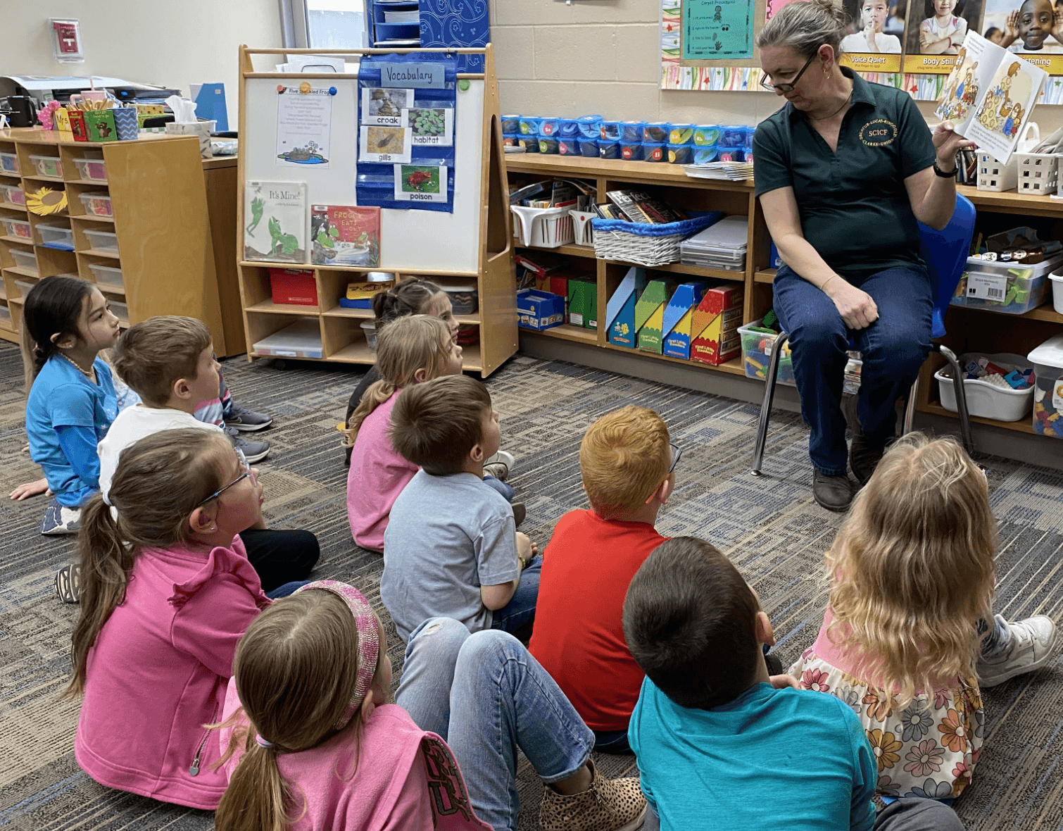 Thank You Sarah for Reading & Giving 3 Books to Each Kindergartener at East Union!