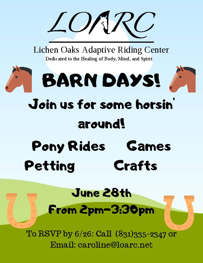 Join Us For: BARN DAYS!