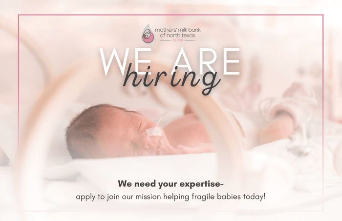 NICU baby in background with "we are hiring" text. 