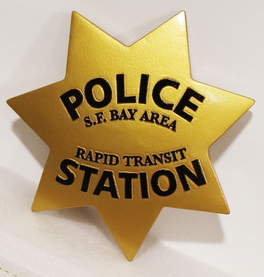 PP-1750 - Carved Plaque of the Star Badge of the Police Station, San Francisco Bay Area Rapid Transit 