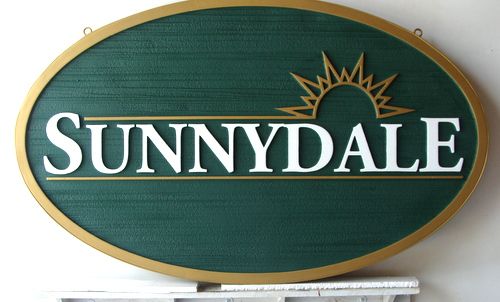 K20148 - Carved and  Sandblasted Urethane (HDU)  Sign for Sunnydale Residential Community