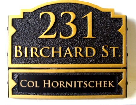 MP-3540 - Carved Officer Residence Sign, Artist Painted
