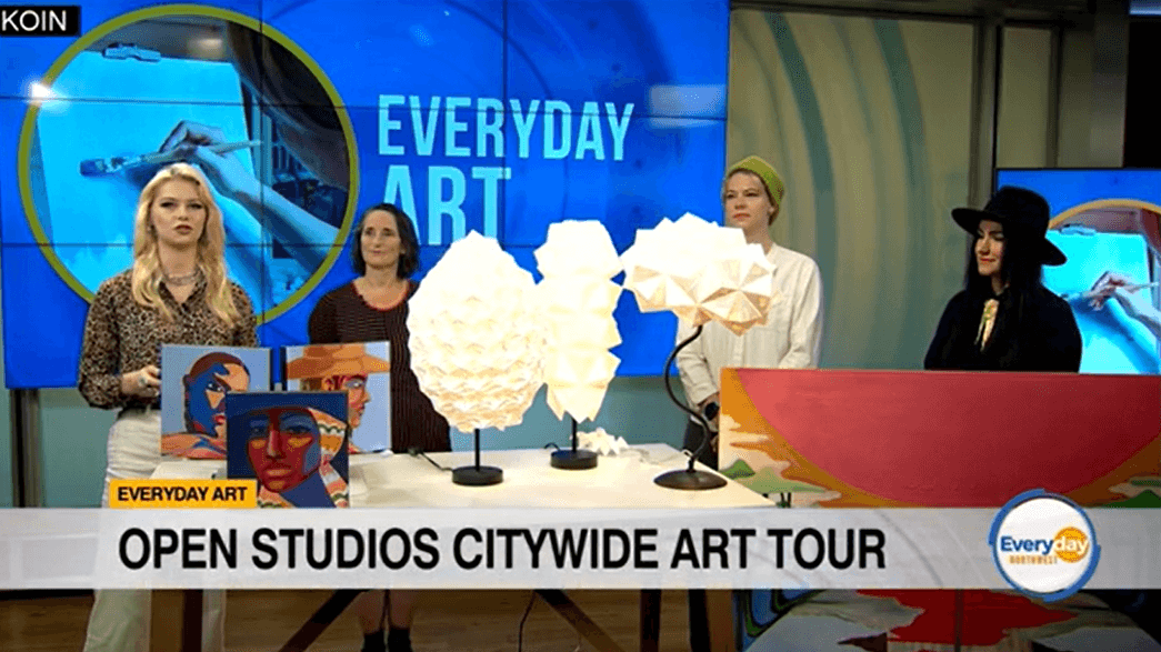 Portland Open Studios on TV: Every Day NW featuring artists Leah Kohlenberg, Mel Sawyer, and Zhanna Tsytsyn