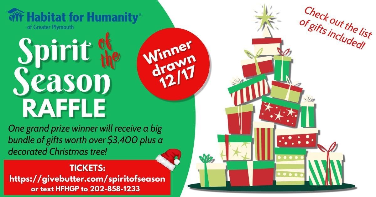 Tickets are now on sale for our Spirit of The Season Raffle - The Grand Prize package is now up to over $3,400 in value