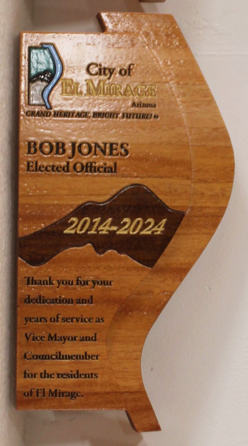 ZP-5022 - Memorial Cedar Plaque for "Bob Jones Elected Official" 