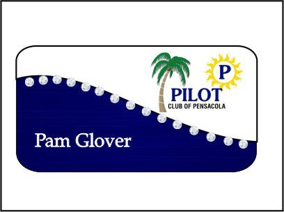 PILOT CLUB BLING NAME BADGE