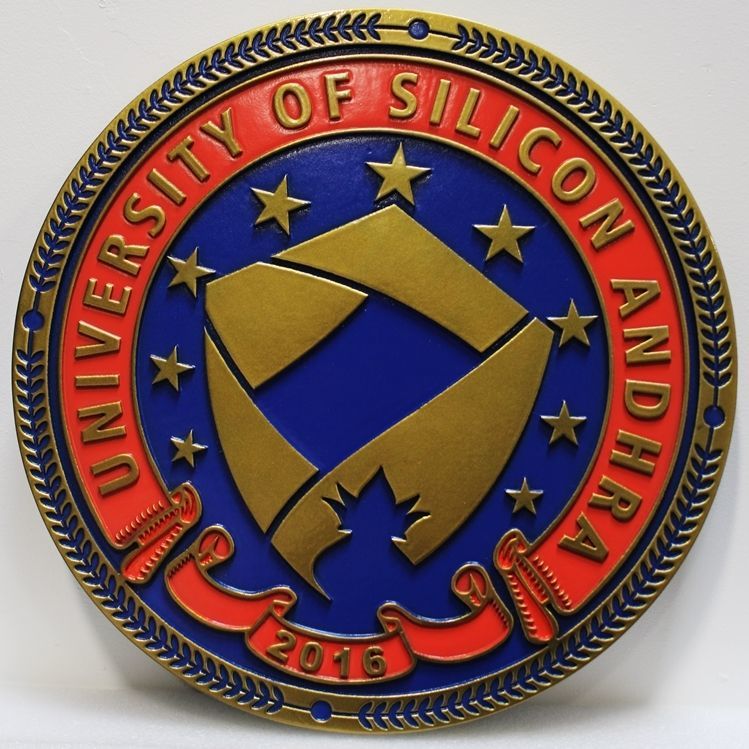TP-1950 - Carved 2.5-D Plaque of the Seal of the  University of Silicon Andhra
