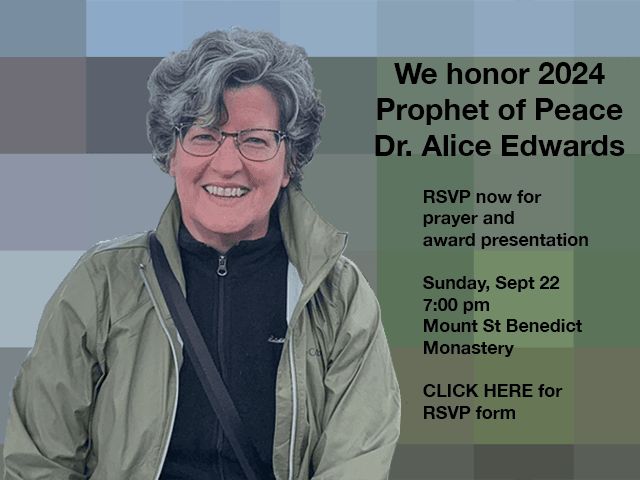 2024 Prophet of Peace Award to Dr Alice Edwards