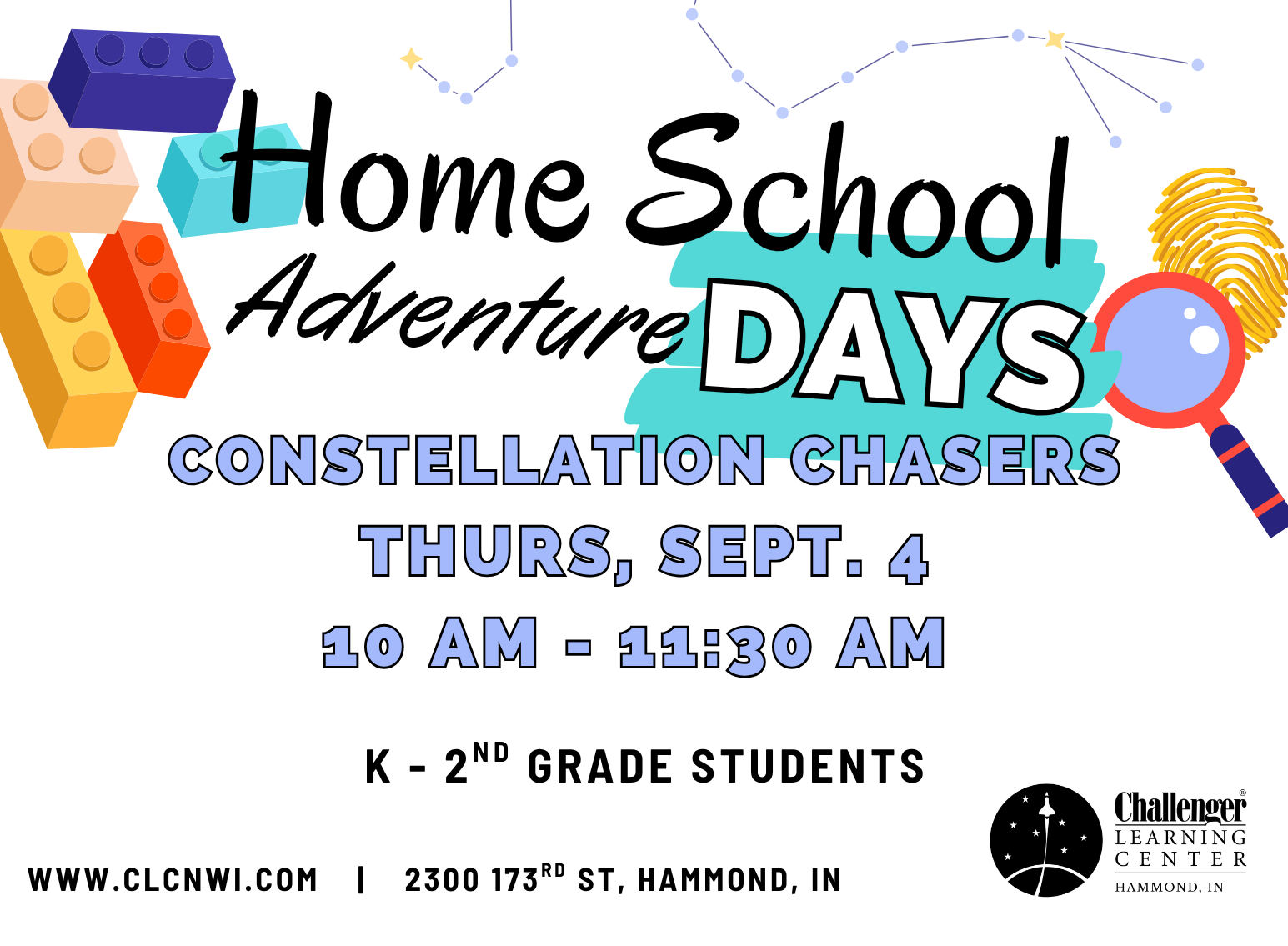 4th Sept. (Thurs) - Constellation Chasers (K - 2nd Graders)